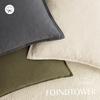 Foindtower Pack of 2, Decorative Linen Soild Throw Pillow Covers Soft Accent Square Cushion Case Boho Farmhouse Pillowcase for Chair Couch Sofa Bedroom Living Room Home Decor 20 x 20 Inch Grey view 4