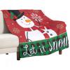 Christmas Blanket Winter Snowflake Cute Snowman Green Black Buffalo Plaid Red Soft Cozy Lightweight Throw Blanket for Kids Women Bedroom Living Room Dorm Chair Sofa Travel 50x60in view 1