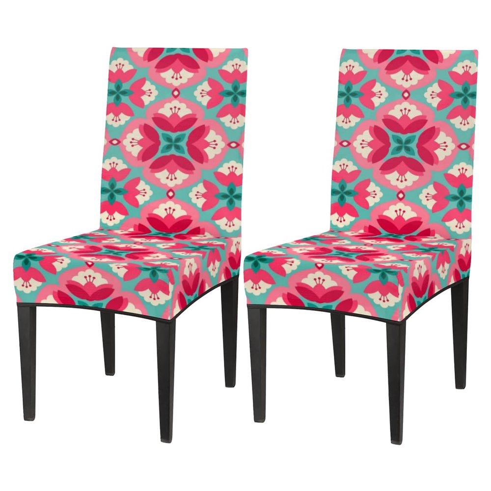bisibuy Boho Modern Bright Dining Room Chair Slipcovers for Parson Chair Covers Protector Stretch Kitchen Dining Chair Cover Removable Washable for Home, Banquet Ceremony Wedding Party 2 PCS