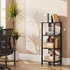 TUTOTAK Bookshelf, 4-Tier Tall Book Shelf, Narrow Bookcase for Small Space, DIY Stackable Bookshelf, for Living Room, Office, Study, Entryway, Industrial, Black BS01BK004 view 1