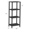 TUTOTAK Bookshelf, 4-Tier Tall Book Shelf, Narrow Bookcase for Small Space, DIY Stackable Bookshelf, for Living Room, Office, Study, Entryway, Industrial, Black BS01BK004 view 2