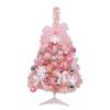 DULRLLY Mini Pink Christmas Tree 24 inch Small Tabletop Christmas Tree with Lights Prelit Desktop Christmas Tree Artificial Mini Xmas Pine Tree for Home Xmas Tabletop Holiday Decoration view 1