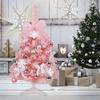 DULRLLY Mini Pink Christmas Tree 24 inch Small Tabletop Christmas Tree with Lights Prelit Desktop Christmas Tree Artificial Mini Xmas Pine Tree for Home Xmas Tabletop Holiday Decoration view 3