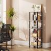TUTOTAK Bookshelf, 5-Tier Tall Book Shelf, Narrow Bookcase for Small Space, DIY Stackable Bookshelf, for Living Room, Office, Study, Entryway, Industrial, Greige and Black BS01BG005 view 1