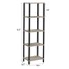 TUTOTAK Bookshelf, 5-Tier Tall Book Shelf, Narrow Bookcase for Small Space, DIY Stackable Bookshelf, for Living Room, Office, Study, Entryway, Industrial, Greige and Black BS01BG005 view 2