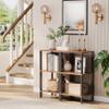 TUTOTAK Bookshelf, 6-Tier Tall Book Shelf, Narrow Bookcase for Small Space, DIY Stackable Bookshelf, for Living Room, Office, Study, Entryway, Industrial, Rustic Brown BS01BB006 view 4