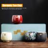 Chinese Ceramic Kung Fu Tea Set of 4 Retro Kiln Baked Tea Cup Set Ceramic Tea Cup Japanese Style Ceramic Kung Fu Teaware for Drinking Tea Coffee Wine Beer Hot Drinks(01) view 4