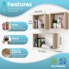 Kaboon Wall Mount Shelf Set of 3, Floating Cube Shelves for Space Discovery Home and Commercial Use, Large Size Shelves Set, Oak view 3