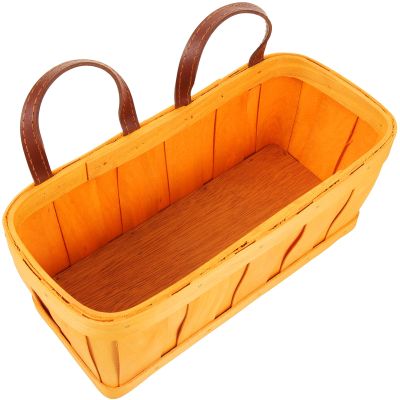 HOOTNEE Woven Hanging Basket for Onion Storage Vintage Wall Basket Organizer Dual Handles Rustic Home Decor for Fruits Vegetables and Dried Flowers Stylish Kitchen Storage