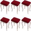 LUXRUB Stretch Bar Stool Covers 2/4/6 PCS Rectangle Barstool Chair Slipcovers Elastic Vanity Stool Cover Soft Washable Counter Stool Covers for Wooden Metal Bench (Color : Claret, Size : Set of 6) view 1