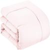 AHJ Beddings Full Size 8 Piece Bed in a Bag 600 Thread Count 100% Egyptian Cotton - (500GSM Comforter Set with 19 inch Deep Fitted, Flat, Bed Skirt, Pillowcases & Shams) - Pink view 2
