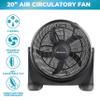 Comfort Zone 20-Inch High-Velocity Floor Fan with 3 Speeds, 180 Adjustable Tilt  Powerful Bedroom Fan for White Noise & Cooling, Black view 3