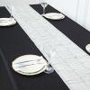 Balsa Circle 12x108 in Ivory 3D Leaves Petal Design Taffeta Table Runner Wedding Party Events Reception Catering Home Decorations Supplies view 1
