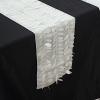 Balsa Circle 12x108 in Ivory 3D Leaves Petal Design Taffeta Table Runner Wedding Party Events Reception Catering Home Decorations Supplies view 3