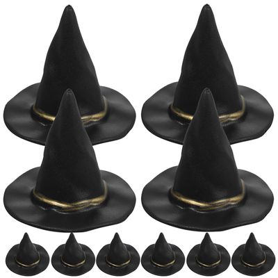 NOLITOY 48pcs Miniature Witch Hats for Halloween Party Supplies Doll House Decor Wine Bottle Accessories Crafts for Festive Celebrations and Creative Projects