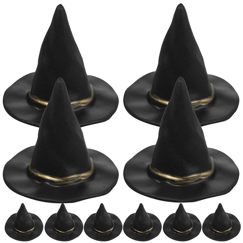 NOLITOY 48pcs Miniature Witch Hats for Halloween Party Supplies Doll House Decor Wine Bottle Accessories Crafts for Festive Celebrations and Creative Projects