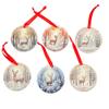 Christmas Ornaments Set of 6 - Assorted Deer Hanging Tree Decorations - Unbreakable Holiday Ornaments view 1