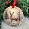 Christmas Ornaments Set of 6 - Assorted Deer Hanging Tree Decorations - Unbreakable Holiday Ornaments view 2