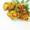 18-inch Tall Gold Silk Rose Bushes Artificial Flowers - Wedding Ceremony Party Events Reception Home Decorations Supplies Supplies view 3