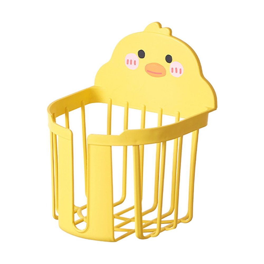 Bathroom Wall Storage Shelf Organization No Drill Cartoon Wall Holder Wall Organizer, Round Tissue Holder