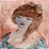 Roger Etienne, Portrait of Girl 107 Gouache On Paper, signed lower right view 1