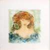 Roger Etienne, Portrait of Girl 91 Gouache On Paper, signed lower right view 3