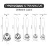 5pcs Measuring Spoon Set, Heavy Duty Stainless Steel Measuring Cups for Cooking Baking, Tablespoon Teaspoon for Dry or Liquid Ingredients, Fits in Spice Jar, 1/4 1/2 1 tsp, 1/2 1 tbsp view 2