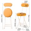 HCZION Folding Bar Stool Kitchen Stools Metal Classroom Stools Foldable Bar Chairs PU Upholstered Chairs Outdoor Dining Room Chairs (Color : Beige) view 2