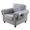 Arm Covers for Arms, Sofa Headrest Covers Sofa Armrest Covers - Recliner Sofa Arm Covers for Sofa 2 Seater 4 Pcs with Pockets, Water Slipcover for Arms (Light Gray,2 Seater | view 1