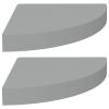CIADAZ Corner Shelves 2 pcs Gray 9.8"x9.8"x1.5" MDF Corner Shelves Corner Wall Shelves Corner Shelf view 2