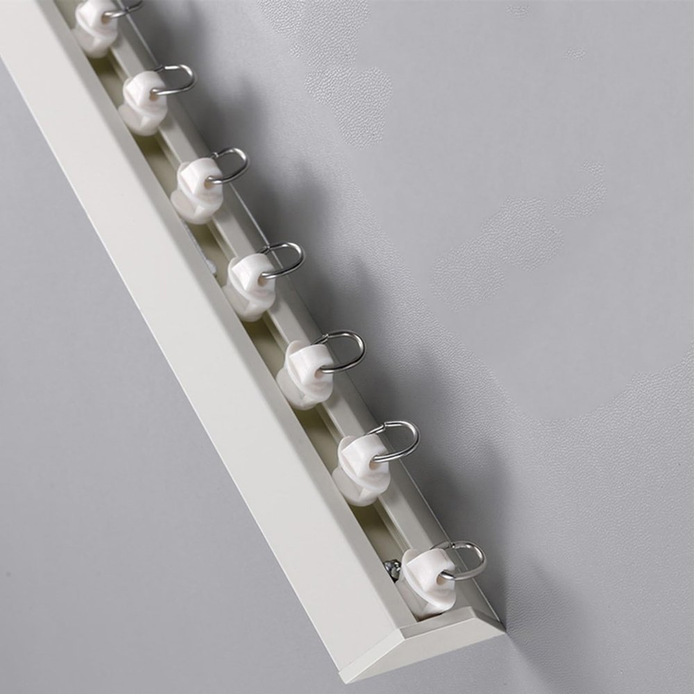 TZUFA Heavy Duty Curtain Rails 1-6m, Aluminium Ceiling Track, Curtain Track Curtain Rod for Room Divider (Color : White, Size : 3m(2 * 1.5m))