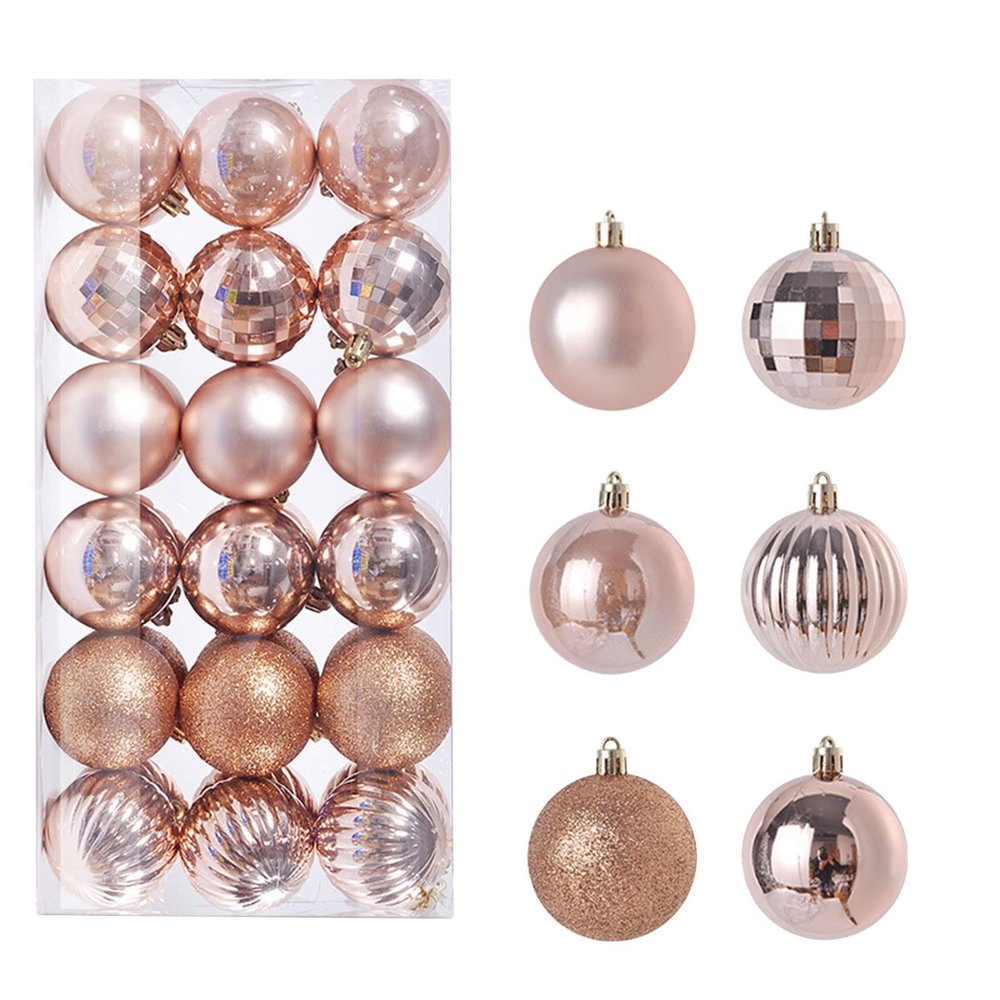 36Pcs 1.18" Christmas Tree Ornaments Sets, Shatterproof Plastic Christmas Tree Balls Decorations Xmas Tree Hanging Decor Christmas Tree Ornaments for Christmas Tree Multi-Styles