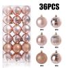 36Pcs 1.18" Christmas Tree Ornaments Sets, Shatterproof Plastic Christmas Tree Balls Decorations Xmas Tree Hanging Decor Christmas Tree Ornaments for Christmas Tree Multi-Styles view 2