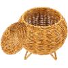 Zerodeko Convenient Woven Storage Basket Lid Multi-function Holder and Household Fruit Organizer for Natural Craftsmanship view 1
