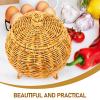 Zerodeko Convenient Woven Storage Basket Lid Multi-function Holder and Household Fruit Organizer for Natural Craftsmanship view 2