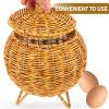 Zerodeko Convenient Woven Storage Basket Lid Multi-function Holder and Household Fruit Organizer for Natural Craftsmanship view 4
