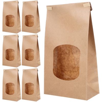 50pcs Kraft Paper Bread Bags with Window for Homemade Bread