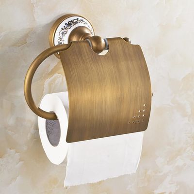 Brass Brushed Bathroom Accessories Towel Bar Paper Holder Cloth Hook Soap Dish Cup Holder Toilet Brush Holder,Paper Holder only