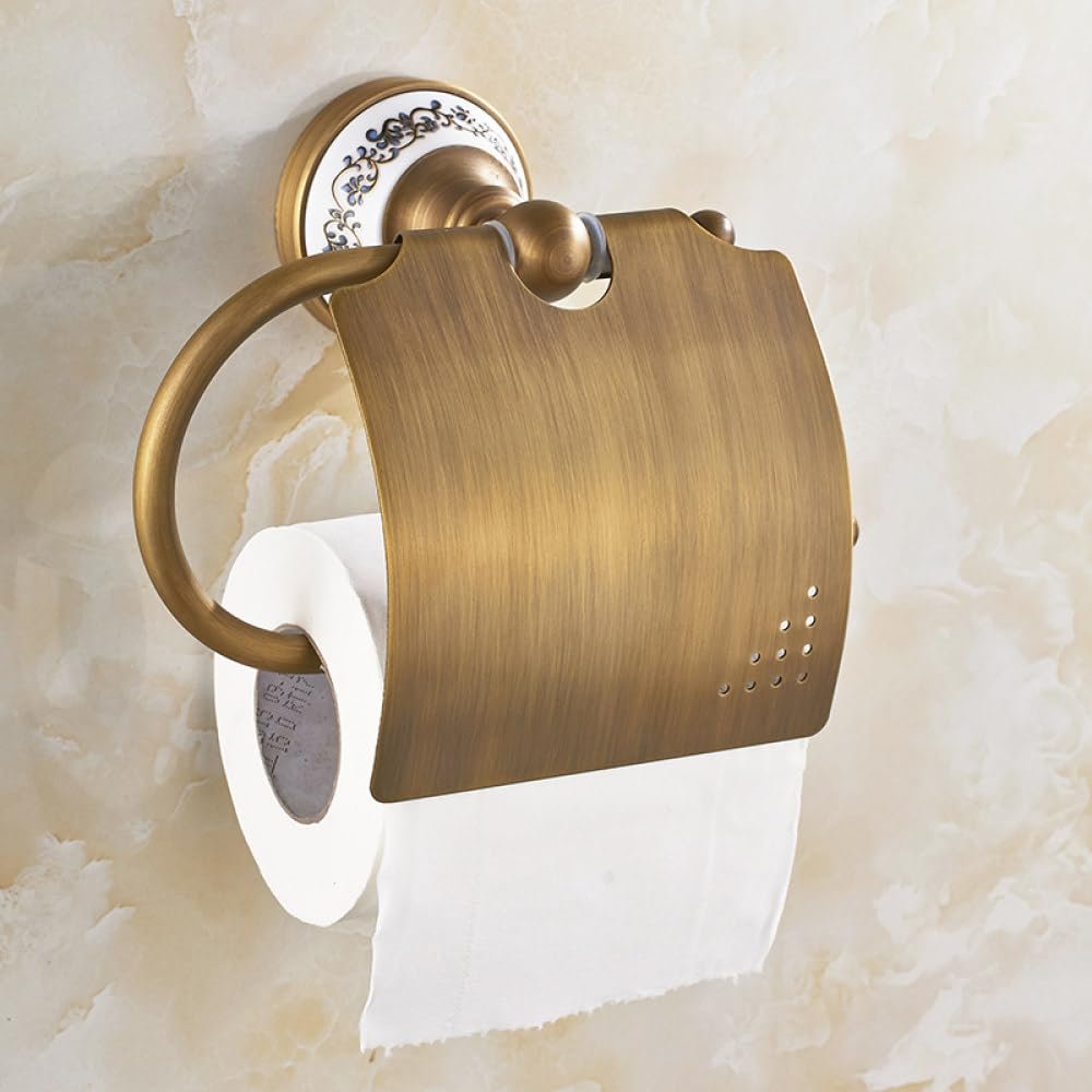 Brass Brushed Bathroom Accessories Towel Bar Paper Holder Cloth Hook Soap Dish Cup Holder Toilet Brush Holder,Paper Holder only