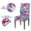 bisibuy Purple Blue Flower Chair Cover Set of 2, Vivid Floral Dining Room Chair Slipcover Kitchen Stretch Parson Chair Covers Protect for Party, Banquet, Home Decor Forros para Sillas de Comedor view 3