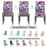 bisibuy Purple Blue Flower Chair Cover Set of 2, Vivid Floral Dining Room Chair Slipcover Kitchen Stretch Parson Chair Covers Protect for Party, Banquet, Home Decor Forros para Sillas de Comedor view 4