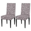 bisibuy Flower Pattern Chair Covers for Dining Room 2 Pack, Gray White Stretch Parson/Dining Chair Slipcover Universal Fit Chair Protector for Home,Dining Room, Restaurant,Banquet view 1