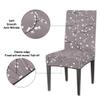 bisibuy Flower Pattern Chair Covers for Dining Room 2 Pack, Gray White Stretch Parson/Dining Chair Slipcover Universal Fit Chair Protector for Home,Dining Room, Restaurant,Banquet view 3