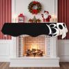 Falaniique Halloween Fireplace Mantel Scarf Cover, Mantel Shelf Top Scarf Runner for Christmas Halloween Thanksgiving Fall Indoor Decorations Spooky Horror Ghost Black White 70'' L x 17'' W view 2