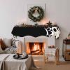 Falaniique Halloween Fireplace Mantel Scarf Cover, Mantel Shelf Top Scarf Runner for Christmas Halloween Thanksgiving Fall Indoor Decorations Spooky Horror Ghost Black White 70'' L x 17'' W view 3