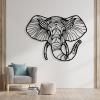Cadeali Elephant Metal Wall Art - Large Animal Head Wall Decor, Modern Design for Living Room (Gold, 30"x22" | 76x57 cm) view 2