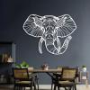 Cadeali Elephant Metal Wall Art - Large Animal Head Wall Decor, Modern Design for Living Room (Gold, 30"x22" | 76x57 cm) view 3