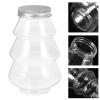 Hemoton 10pcs Plastic Juice Bottles with Lid - 500ml Christmas Tree Shaped Water Bottles Clear Candy Jar Empty Beverage Container for Smoothies, Milk, Party Favors view 3