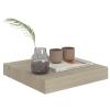 Camerina Wall Shelves 2 pcs Oak 9.1"x9.3"x1.5" MDF Shelving Wall Mounted Shelves for Bedroom Shelves for Wall Wall Shelves view 3