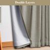 coloeaf Blackout Curtains 84 Inches Long for Sliding Door Faux Linen Textured Thermal Curtains for Patio Doors Living Room Bedroom Farmhouse 100" Wx84 L Grommet Curtains Sand White 1 Panel view 4